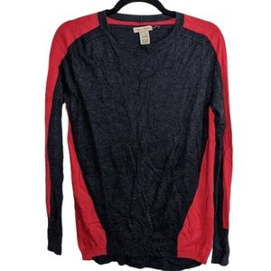Vertical Design Red & Gray Long Sleeve Sweater